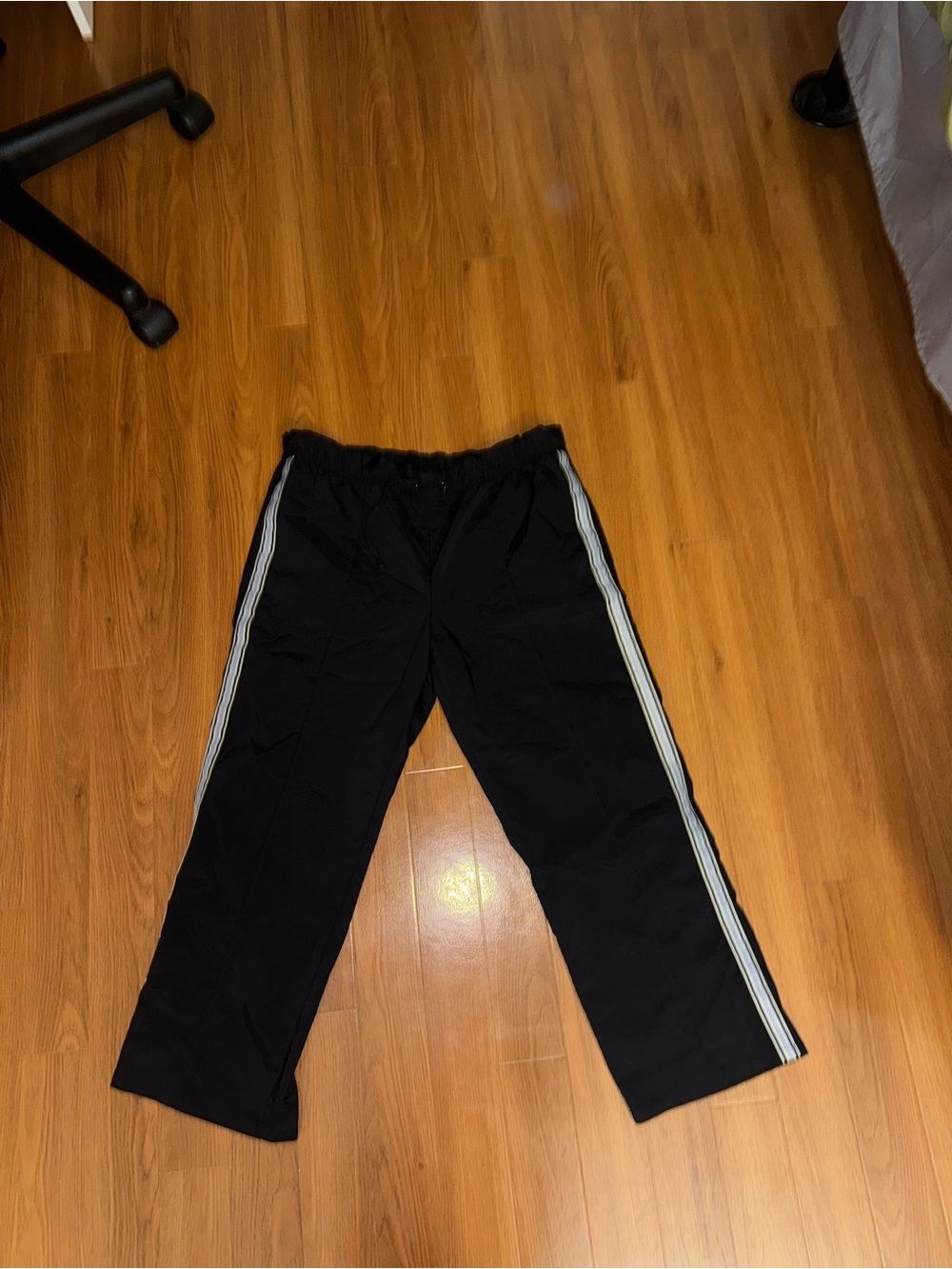 Black Track Pants with Side Stripes - Brand